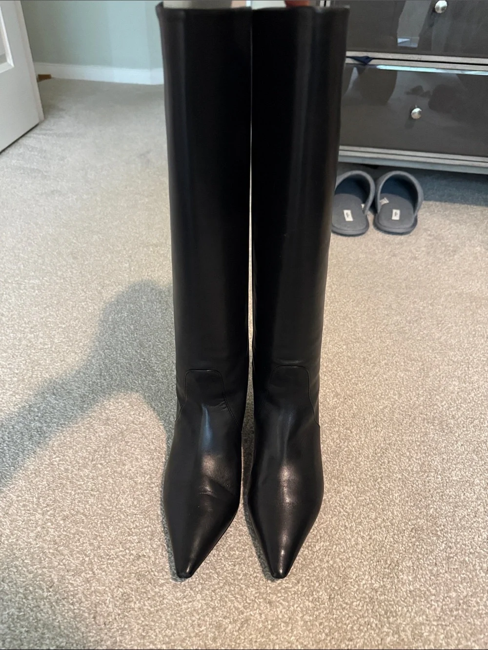 Stuart Weitzman black, leather knee-high boot